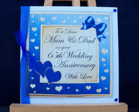 Mum & Dad Anniversary Shell Edged Corner Side Stacker by Pauline Worthington