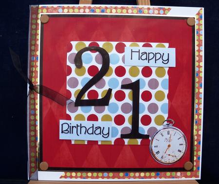 Male Polka - 21st Birthday Card by Pauline Worthington