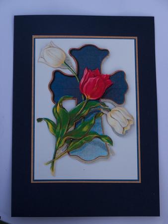 Tulips and Cross by Pauline Worthington