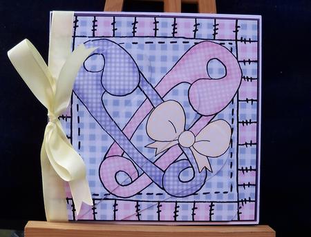 Baby Nappy Pins Fan Pyramage Topper by Pauline Worthington