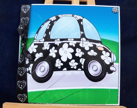 Funky Floral Car Fan Pyramage Topper by Pauline Worthington