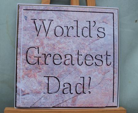 Worlds Greatest Dad Set in Stone Fan Pyramage Topper by Pauline Worthington