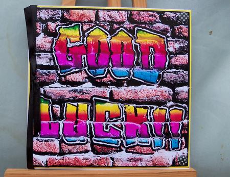 Graffiti Good Luck Fan Pyramage Topper by Pauline Worthington