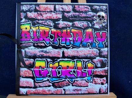 Graffiti Birthday Girl Fan Pyramage Topper by Pauline Worthington