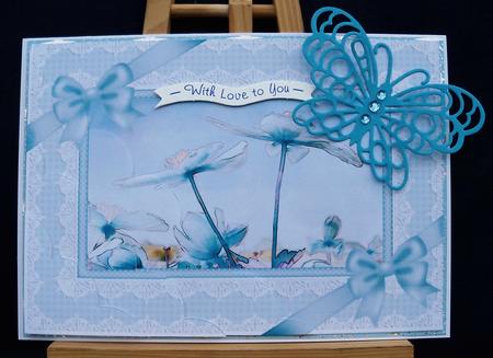 A5 Clematis and Lace Scallop Corner Side Stacker by Pauline Worthington