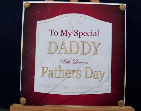 Fathers Day Daddy Wine Label Fan Pyramage Topper by Pauline Worthington