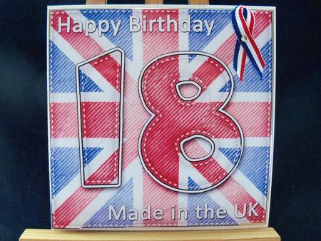 Flying the Flag Uk 18th Birthday Fan Pyramage Topper by Pauline Worthington