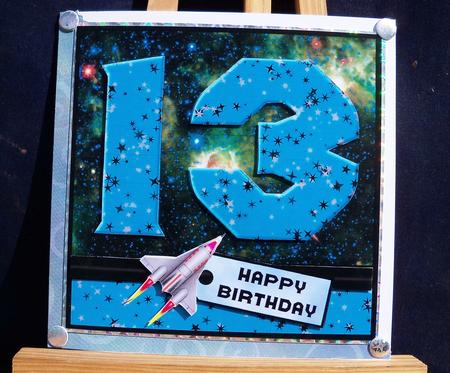 Outer Space for Teen Boy 13 Blue by Pauline Worthington