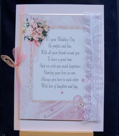 Wedding Bouquet with Lace and Verse by Pauline Worthington