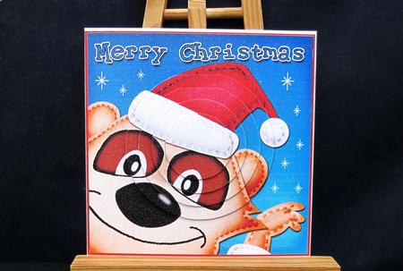 Xmas Eric Meerkat Circle Pyramage Topper by Pauline Worthington