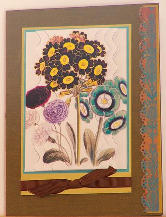 Mix of Primroses Wavy Centre Stacker by Pauline Worthington