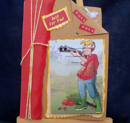 Clay Pigeon Shooting Dude Inverted Pyramid. by Pauline Worthington