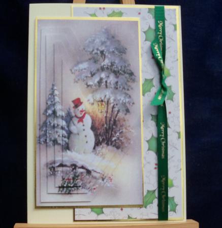 Snowman in the Field of Snow with Lots of Trees by Pauline Worthington