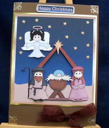 Christmas Nativity Card Front for Kids by Pauline Worthington