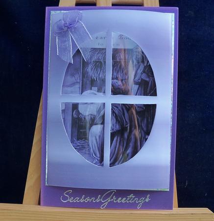 Peace on Earth Window Card in Blue by Pauline Worthington