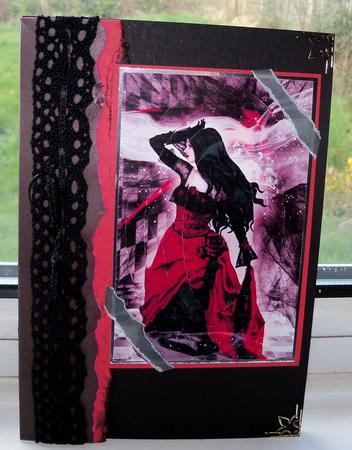 Red Gown Goth Pyrimage by Pauline Worthington
