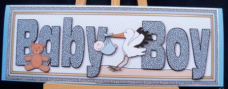 Baby Boy Large Dl with Decoupage by Pauline Worthington