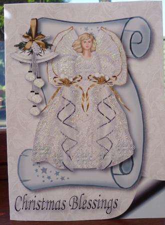 Christmas Blessings Angel in Silver A4 by Pearl North