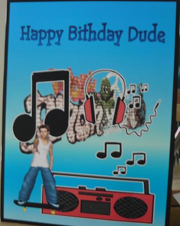 A4 Birthday Skateboarder Dude Card by Pearl North