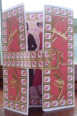 Elegant Ladies 2 Red Bling Giant Square Buckle Gatefold Card by Pearl North