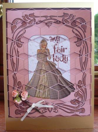 Elegant My Fair Lady in Art Nouveau Frame Hexagon Patchoupag by Pearl North