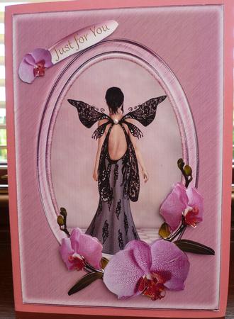 Fantasy & Flowers - Fairy with Pink Orchids by Pearl North