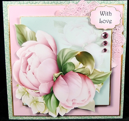 Pale Pink Peony 8x8 by Peggy Stogdill