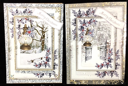 Christmas Banner Twinkling Silver by Peggy Stogdill
