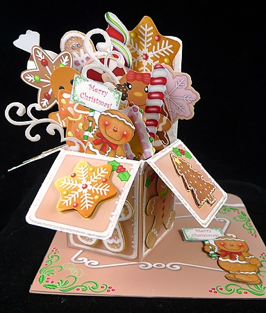 CHRISTMAS GINGERBREAD 3D BOX CARD KIT - GINGERS by Peggy Stogdill