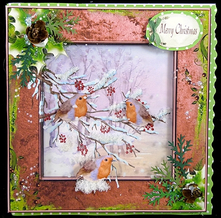 Two Christmas Robin 2 by Peggy Stogdill