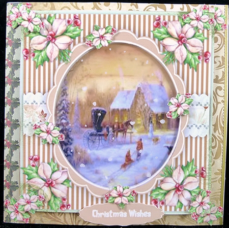 Beautiful Scene with Holly Roses 3 by Peggy Stogdill