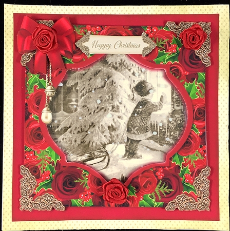 Red and Gold Rose Christmas 2 by Peggy Stogdill