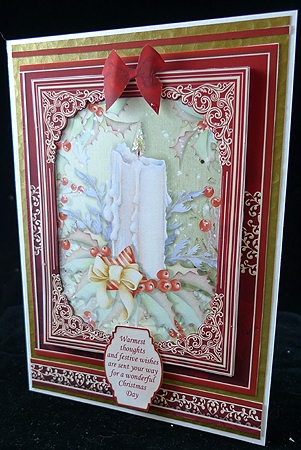 CHRISTMAS CANDLE & HOLLY 7.8 Quick Christmas Card & Insert by Peggy Stogdill