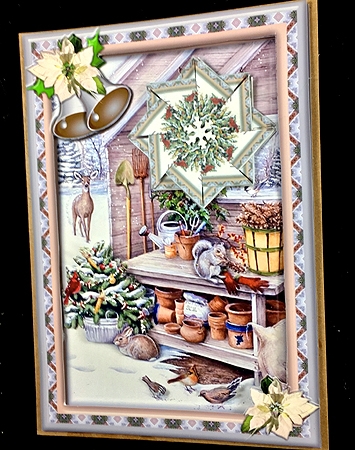 JJ THE CHRISTMAS POTTING SHED A5 WITH TEA BAG TILES by Peggy Stogdill