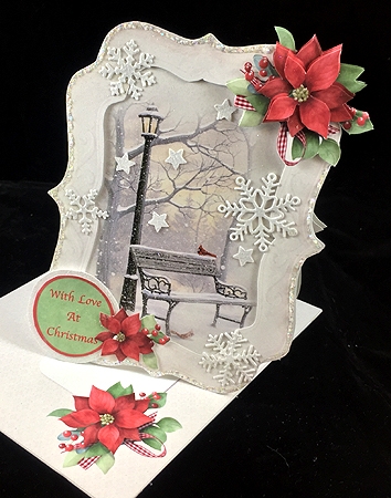SHAPED WINTER SCENE CHRISTMAS CARD  by Peggy Stogdill