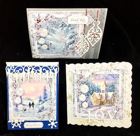 Frosty Christmas set of 8 4x4 inch Mini Toppers by Peggy Stogdill