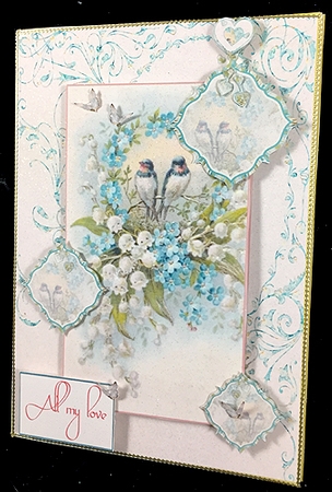 Vintage Bluebirds of Happiness Card Making Kit by Peggy Stogdill