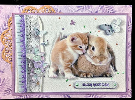 UNLIKELY LOVE 1 CUTE ANIMALS BIRTHDAY OR LOVE CARD FRONT by Peggy Stogdill