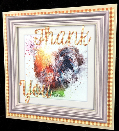 Cockerel  8x8 Card Front / Topper by Peggy Stogdill