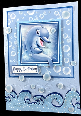 Dolphin at Play Card Topper by Peggy Stogdill