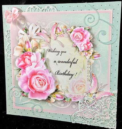 Soft Pink Roses Mini Kit by Peggy Stogdill