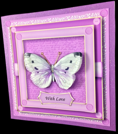 Buttons & Butterfly - Purple by Peggy Stogdill