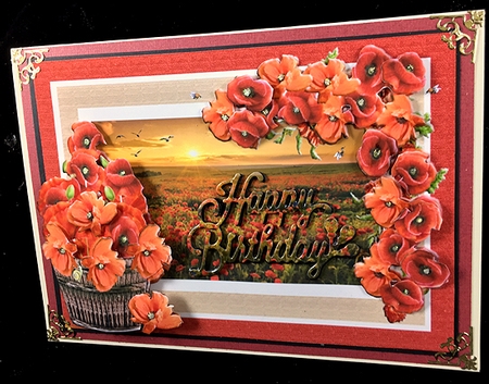 The Poppy Field At Dawn Step By Step 7x5 by Peggy Stogdill