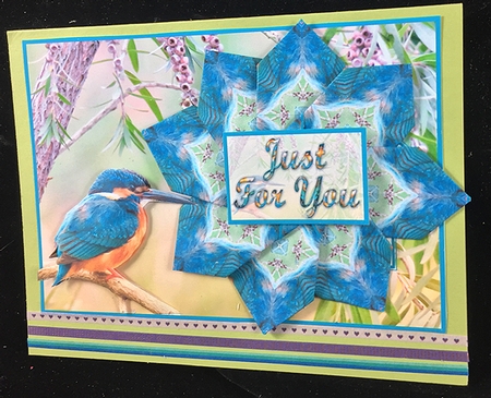  JJ KINGFISHER 2 A6 TEA BAG CARD by Peggy Stogdill