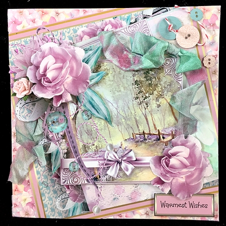 Rose and wood 7x7 by Peggy Stogdill