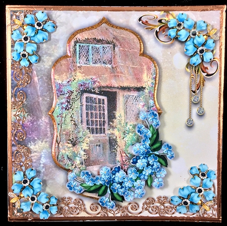 Misty Morning - Forget me not by Peggy Stogdill