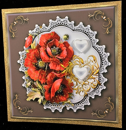 Poppy Floral Card Topper 2 by Peggy Stogdill