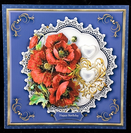 Poppy Floral Card Topper 3 by Peggy Stogdill