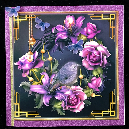 Bird in a Wreath Card Topper 2 by Peggy Stogdill
