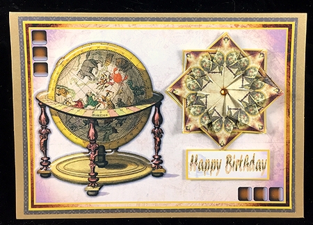 JJ VINTAGE SKY GLOBE 7X5 FATHERS DAY BIRTHDAY AND MORE INSERT by Peggy Stogdill